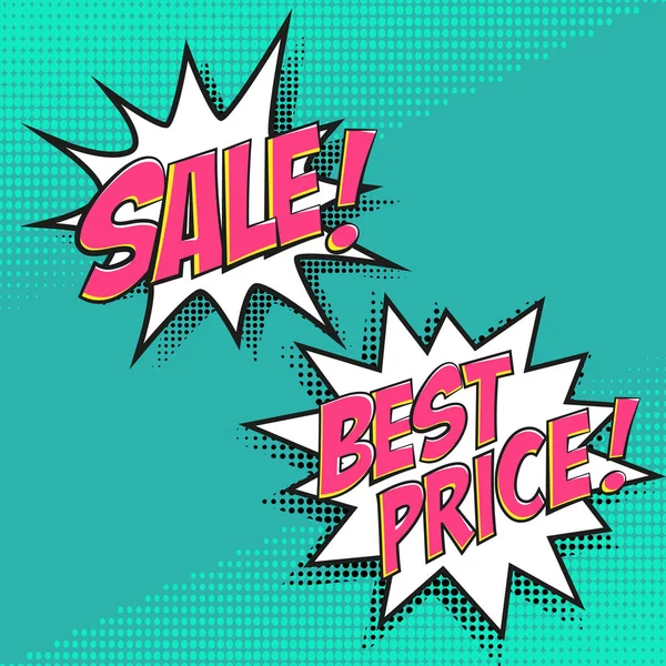 Konuşma balonu. Yarı ton gölge. Konuşma balonu, en iyi fiyat ve satış ile tipik bir çizgi roman sayfasının yüksek detay vektör mock-up. Banner veya poster şablonu