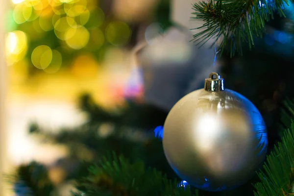 Geschmückter Weihnachtsbaum Neujahr — Stockfoto