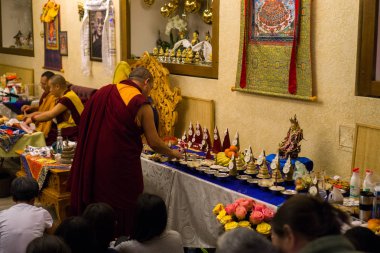 Moskova, Rusya - 5 Şubat 2019: Budistler Moskova'da yılbaşı kutlamak. Çin yeni yılı, Moskova.