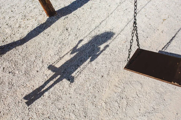 Swing Shadow Girl — Stock Photo, Image
