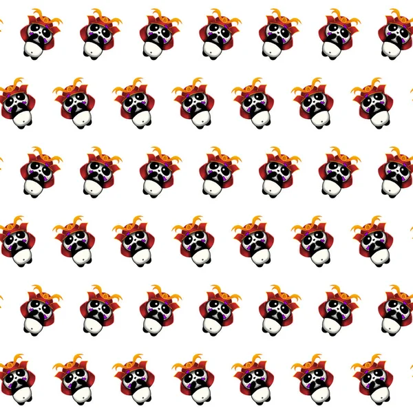 Samurai panda - sticker pattern 03