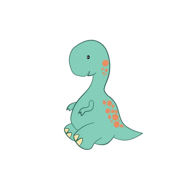 Cartoon Dinosaur Color Hand Drawn Character Dino Handdrawn Clipart Isolated — Stock Photo, Image