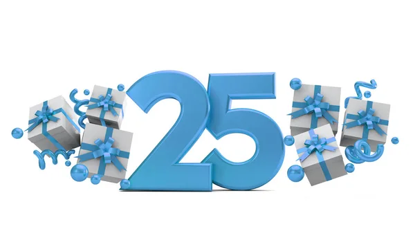 Αριθμός Μπλε Γενέθλια Γιορτή Αριθμός Κουτιά Δώρων Rendering — Φωτογραφία Αρχείου
