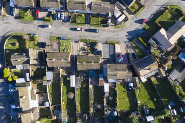 Doğada İngiltere'de evlerin havadan görünümü