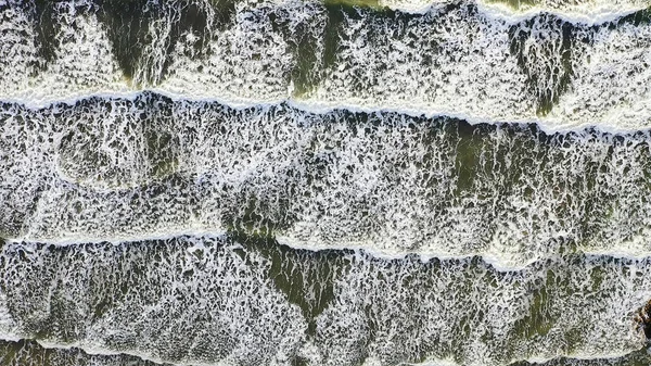 Güzel Kırma Okyanus Dalgaları Hava Havai Görünümü — Stok fotoğraf
