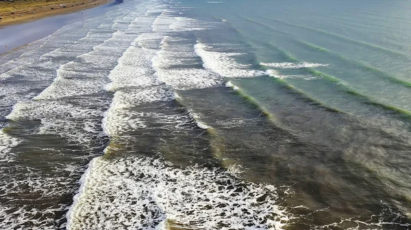 Aerial Overhead View Beautiful Breaking Ocean Waves — Stock Photo, Image