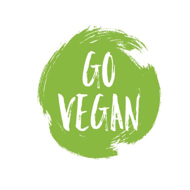 Vegan dairesel yeşil grunge amblemi rozet git