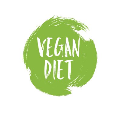Vegan diyet dairesel yeşil grunge amblemi rozeti