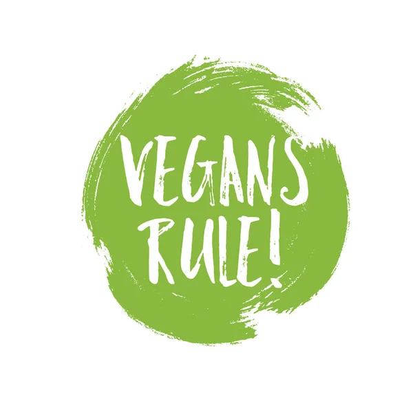 Vegans Regra Circular Verde Emblema Grunge Emblema —  Vetores de Stock
