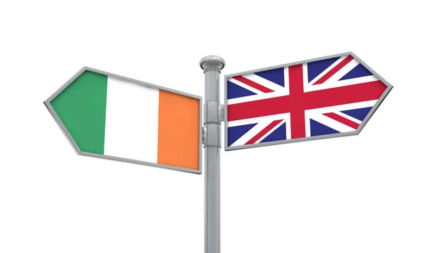 Ireland United Kingdom Guidepost Moving Different Directions Rendering — Stock Photo, Image