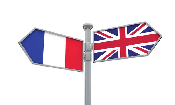 Guide France Royaume Uni Aller Dans Des Directions Différentes Rendu — Photo