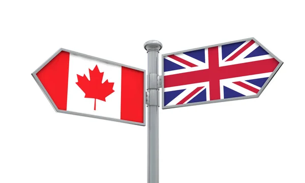 Guide Canada Royaume Uni Aller Dans Des Directions Différentes Rendu — Photo