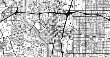 Kentsel vektör şehir haritası, Albuquerque, New Mexico, Amerika Birleşik Devletleri