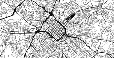 Kentsel vektör şehir haritası, Charlotte, North Carolina, Amerika Birleşik Devletleri
