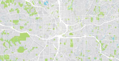 Atlanta, Georgia, Amerika Birleşik Devletleri kentsel vektör şehir haritası