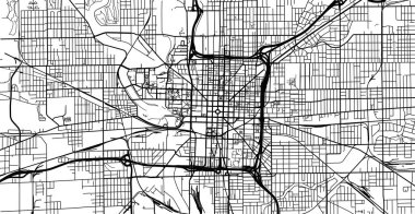 Kentsel vektör şehir haritası, Indianapolis, Indiana, Amerika Birleşik Devletleri
