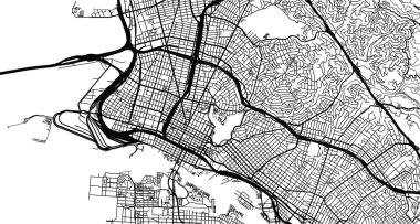 Kentsel vektör şehir haritası, Oakland, California, Amerika Birleşik Devletleri