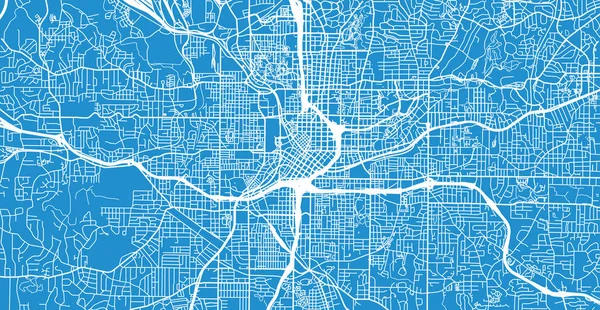 Městské Vektorová Mapa Města Atlanta Georgia Spojené Státy Americké — Stockový vektor