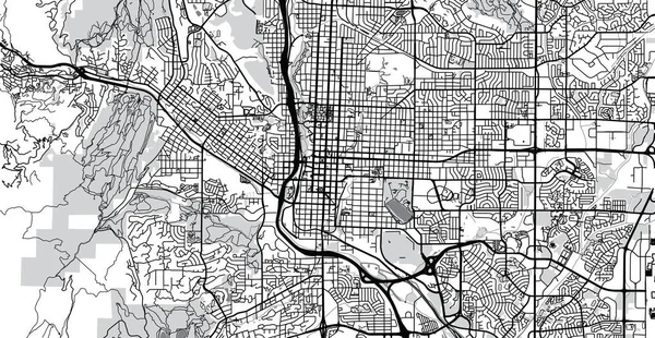 Mapa Cidade Vetor Urbano Colorado Springs Colorado Estados Unidos América —  Vetores de Stock