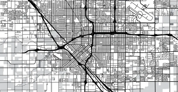Mapa Města Městské Vektor Fresno Kalifornie Spojené Státy Americké — Stockový vektor