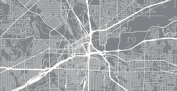 Mapa Města Městské Vektor Fortworth Texas Spojené Státy Americké — Stockový vektor