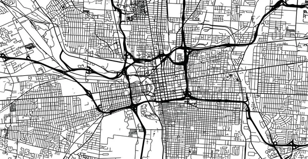 Urban Vector City Map Colombus Ohio United States America — Stock Vector