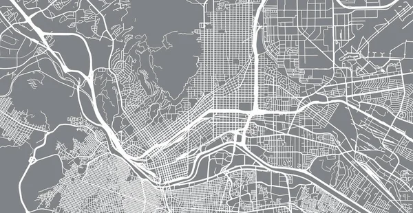 Città Vettoriale Urbana Mappa Paso Texas Stati Uniti America — Vettoriale Stock