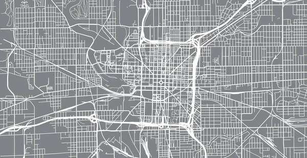 Mapa Urbano Indianápolis Indiana Estados Unidos América — Vector de stock