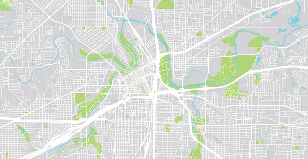 Mapa Města Městské Vektor Fortworth Texas Spojené Státy Americké — Stockový vektor