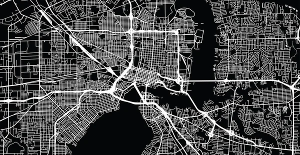 Plattegrond Van Stad Stedelijke Vector Van Jacksonville Florida Verenigde Staten — Stockvector