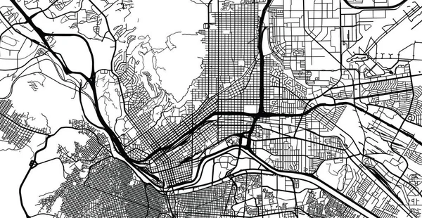 都市のベクトル地図のエルパソ テキサス州 アメリカ合衆国 — ストックベクタ