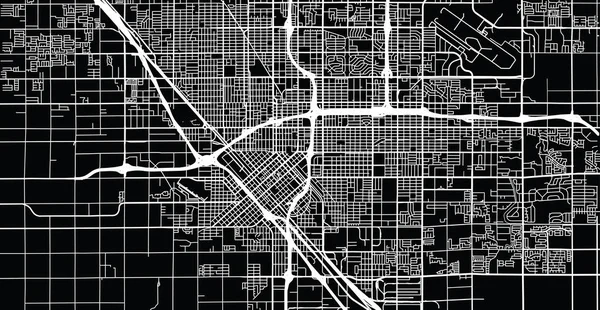 Città Vettoriale Urbana Mappa Fresno California Stati Uniti America — Vettoriale Stock