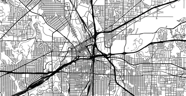 Mapa Miasta Miejski Fortworth Texas Stany Zjednoczone Ameryki — Wektor stockowy
