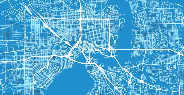 Mapa Cidade Vetores Urbanos Jacksonville Flórida Estados Unidos América — Vetor de Stock