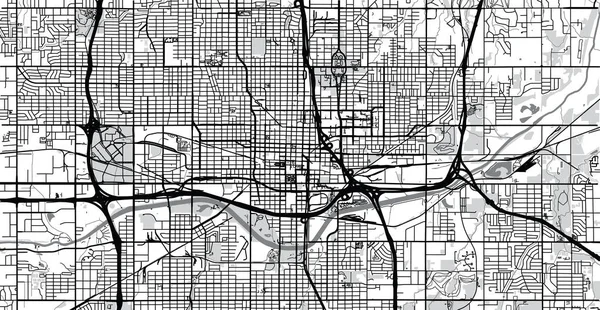 Χάρτης Της Πόλης Αστική Διάνυσμα Του Oaklahoma City Ηνωμένες Πολιτείες — Διανυσματικό Αρχείο