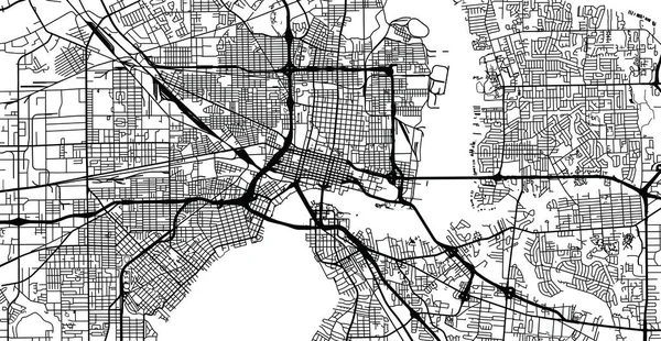 Mapa Urbano Jacksonville Florida Estados Unidos América — Vector de stock