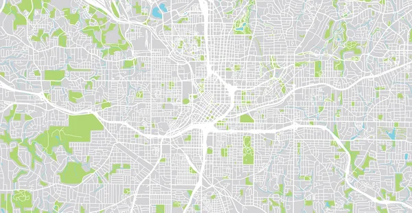 Plattegrond Van Stad Van Stedelijke Vector Van Atlanta Georgia Verenigde — Stockvector