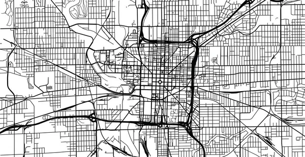 Mapa Urbano Indianápolis Indiana Estados Unidos América — Archivo Imágenes Vectoriales