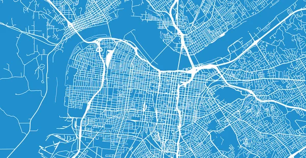 Mapa Města Městské Vektor Louisville Kentucky Spojené Státy Americké — Stockový vektor