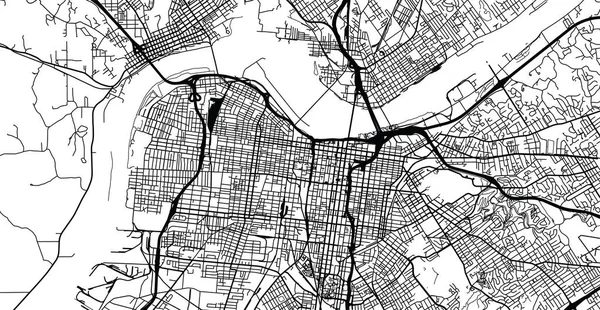 Χάρτης Της Πόλης Αστική Διάνυσμα Του Louisville Κεντάκι Ηνωμένες Πολιτείες — Διανυσματικό Αρχείο