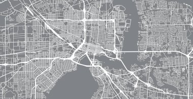 Kentsel vektör şehir haritası, Jacksonville, Florida, Amerika Birleşik Devletleri