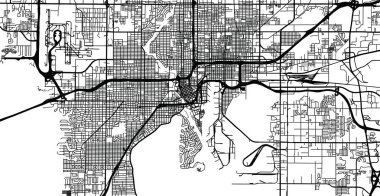 Kentsel vektör şehir haritası, Tampa, Florida, Amerika Birleşik Devletleri