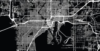 Kentsel vektör şehir haritası, Tampa, Florida, Amerika Birleşik Devletleri