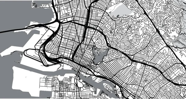 Urban Vector City Map Oakland California United States America — Stock Vector