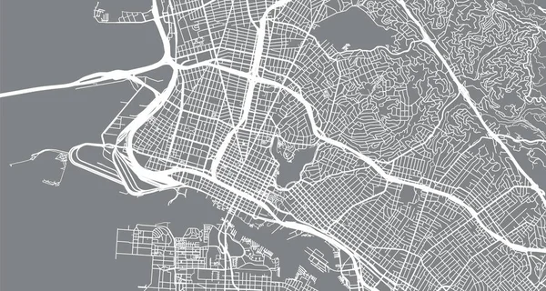 Mapa Oakland California Estados Unidos América — Archivo Imágenes Vectoriales