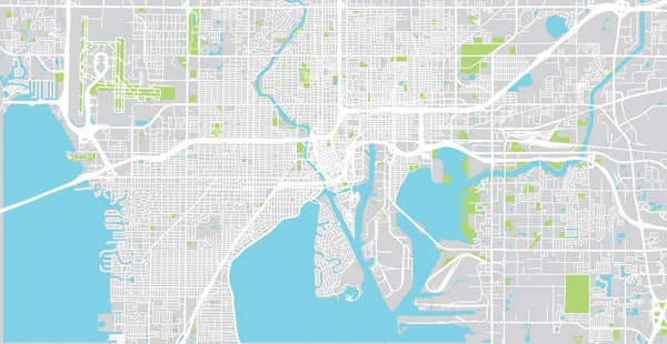 Carte Ville Tampa Floride États Unis Amérique — Image vectorielle