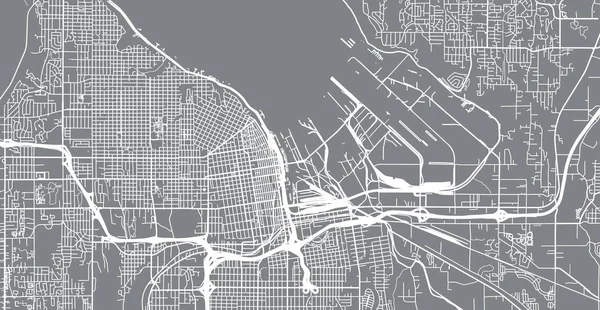 Mapa Města Městské Vektor Tacoma Washington Spojené Státy Americké — Stockový vektor