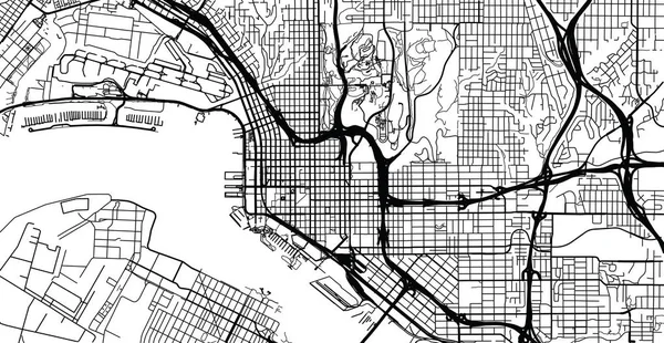 Kentsel Vektör Şehir Haritası San Diego California Amerika Birleşik Devletleri — Stok Vektör
