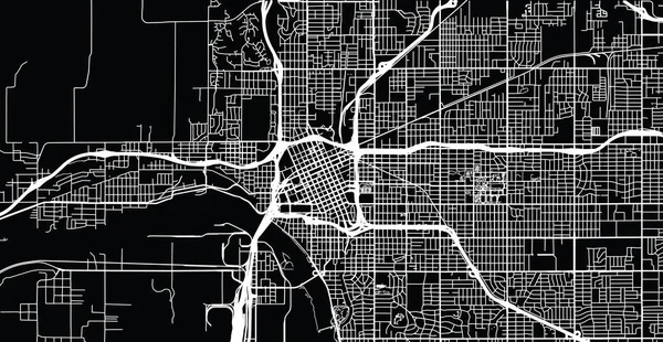 Urban Vector City Map Tulsa Oaklahoma United States America - Stok Vektor