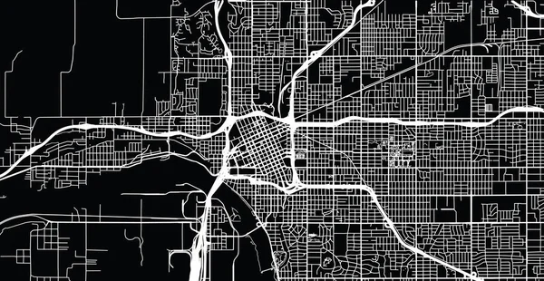 Città Vettoriale Urbana Mappa Tulsa Oaklahoma Stati Uniti America — Vettoriale Stock